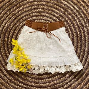 Papaya Size M White Mini Skirt